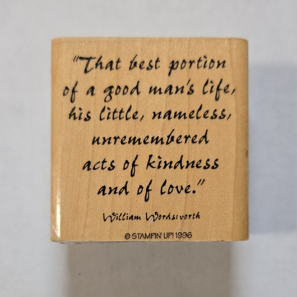 Stampin' Up! 1996 Wooden Craft Stamp with Inspirational Quote